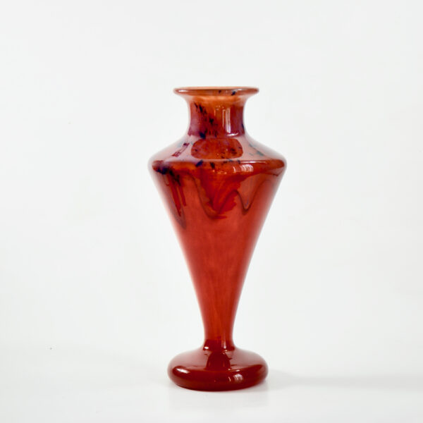 Charles Schneider Red Marbled Art Deco vase