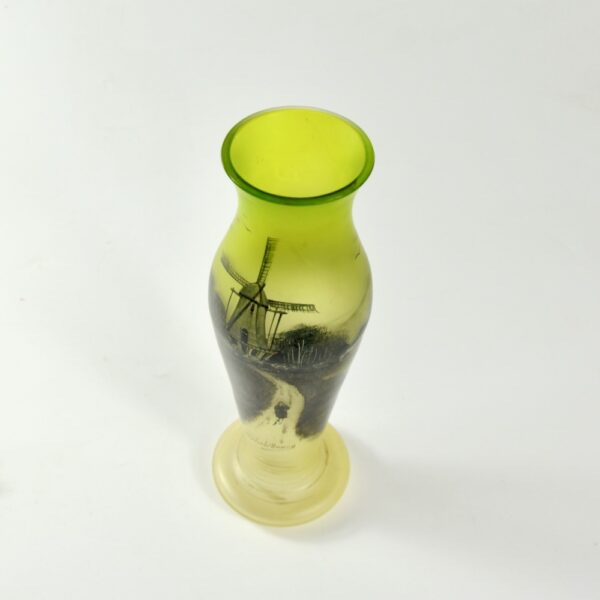 Michel Nancy art nouveau glass vase in absinthe green c1900 (3)