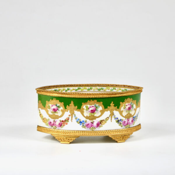 Sèvres jardinière 19thc French porcelain gilt bronze ormolu miniature