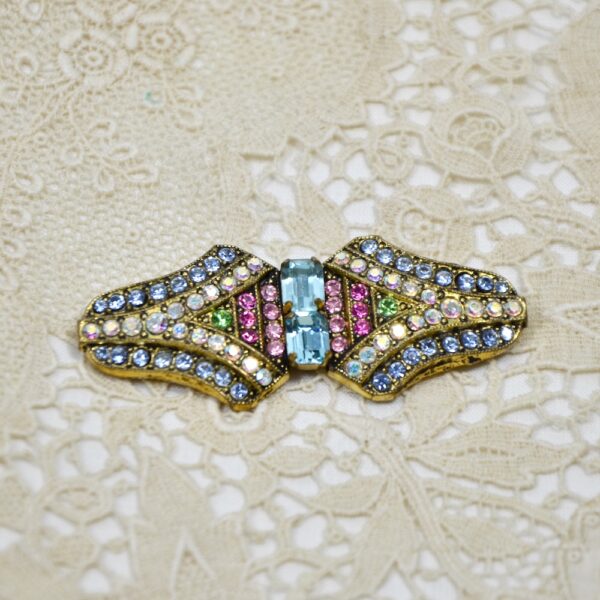 1950s rhinestone brooch vintage french costume jewellery (1)
