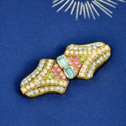 1950s rhinestone brooch vintage french costume jewellery