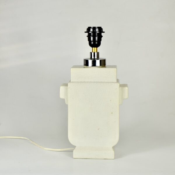 Art Deco craquele lamp 1930s Royal Nimy faience Belgium (1)