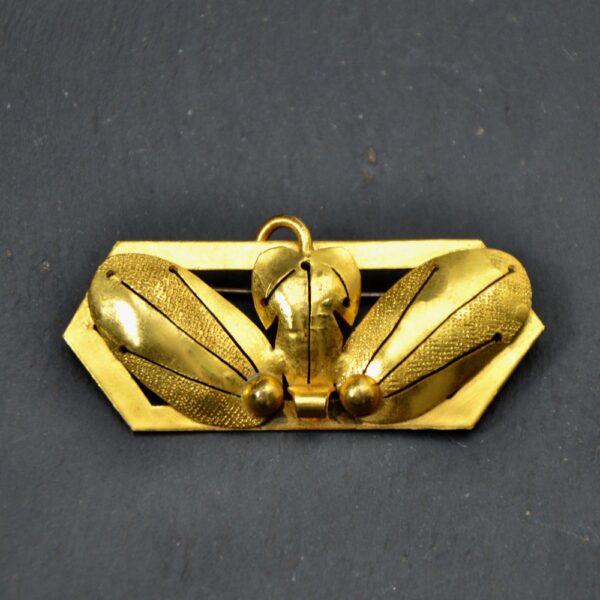 Art Deco gold plated brooch, 1930s (2)