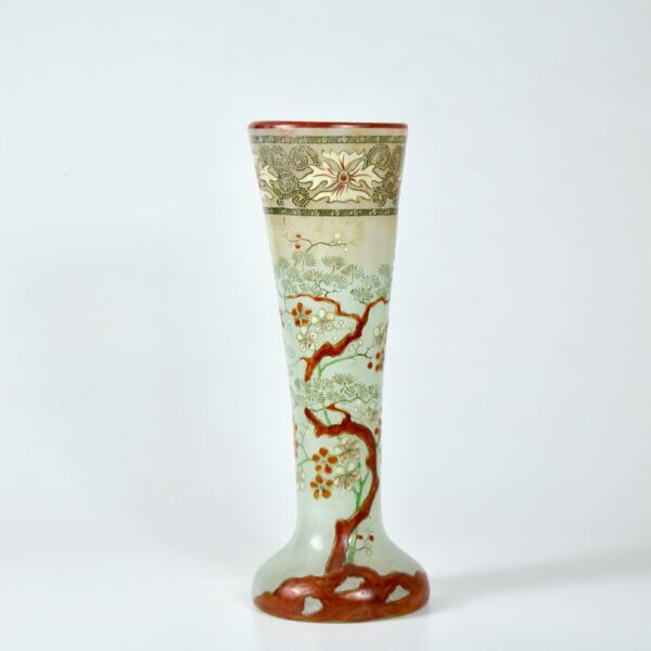 Theodore Legras enamelled glass vase with oriental decor 1890