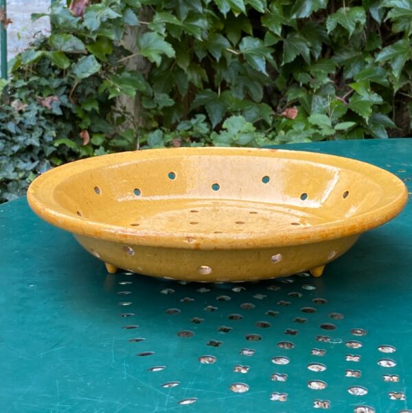 antique french terracotta fruit strainer sieve glazed (1)