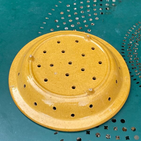 antique french terracotta fruit strainer sieve glazed (2)