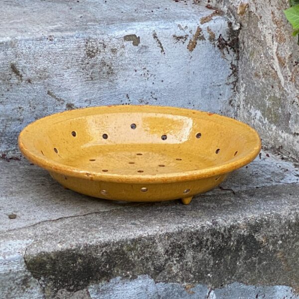 antique french terracotta fruit strainer sieve glazed (3)