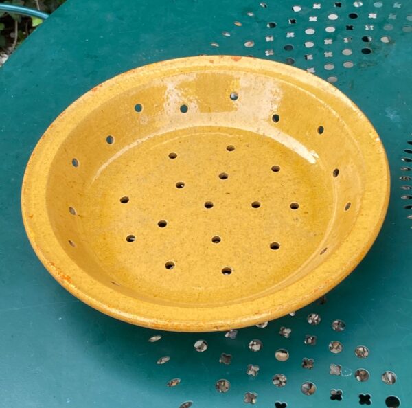 antique french terracotta fruit strainer sieve glazed