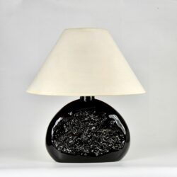 large 1970s modernist table lamp in black glass 1980s (2)