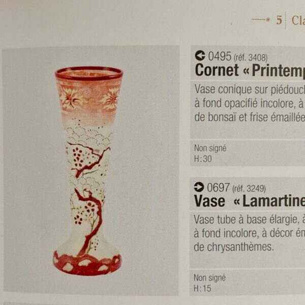 legras glass vase Printemps