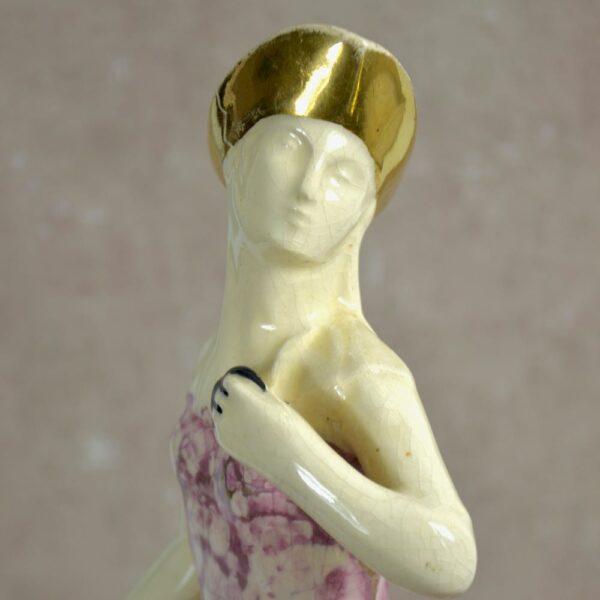 Marcel Renson Art Deco craquele sculpture 1929 Venetian lady (2)