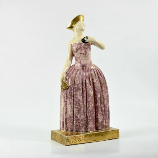 Marcel Renson Art Deco craquele sculpture 1929 Venetian lady (4)