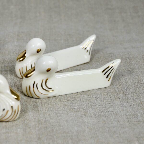 Set of 6 art deco duck porcelain knife rests 1930s 1940s (2)