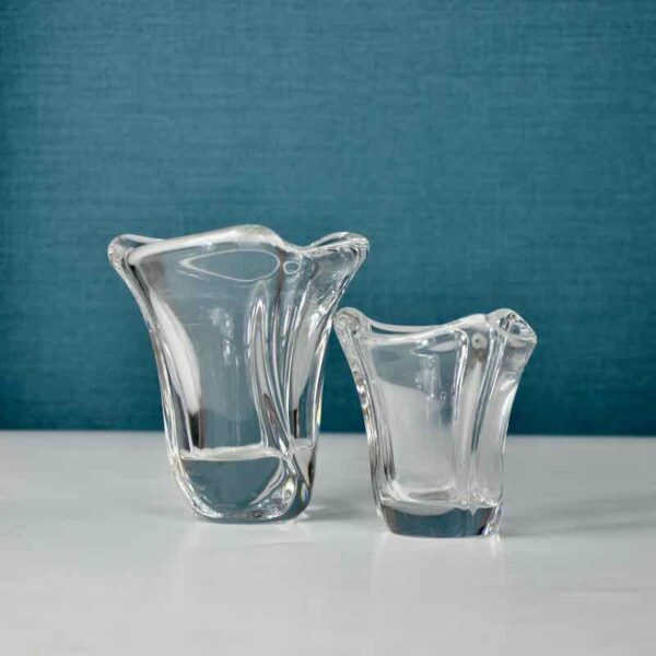 Daum crystal miniature vases bud vases mid century French glass 1