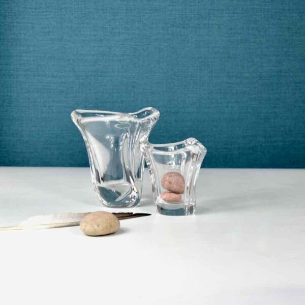 Daum crystal miniature vases bud vases mid century French glass