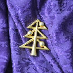 Molyneux Paris Christmas tree brooch pin 1970s 1