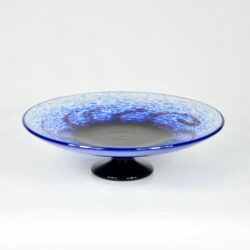 Art Deco Charles Schneider fruit bowl in blue and purple powdered glass