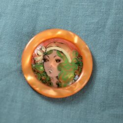 vintage Lea Stein portrait brooch