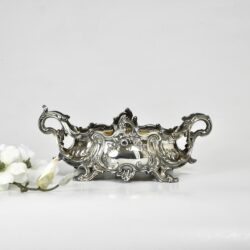 antique silver plate jardiniere French rococo silver plate jardiniere with metal liner, Small French antique jardiniere indoor planter, 19thc Belle Époque centrepiece
