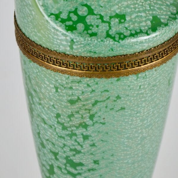 Sarreguemines green cristalline glaze jug 1900 French art nouveau pottery 1