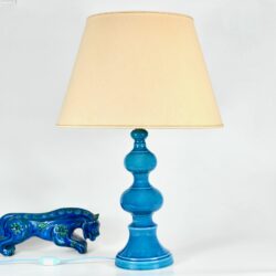 vintage 1960s table lamp turquoise ceramic 1