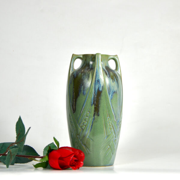 Art Nouveau Denbac vase early 20thc French stoneware vase 3
