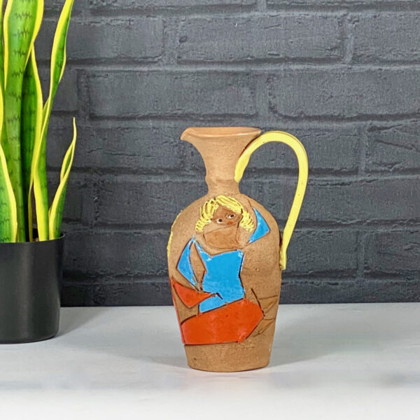 Fratelli Fanciullacci vase, vintage Italian pottery vase, fantastic mid century pottery jug