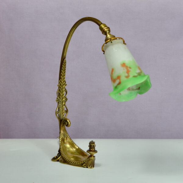 Muller Frères French antique lamp, art nouveau lamp, 1900s table lamp, bronze table lamp