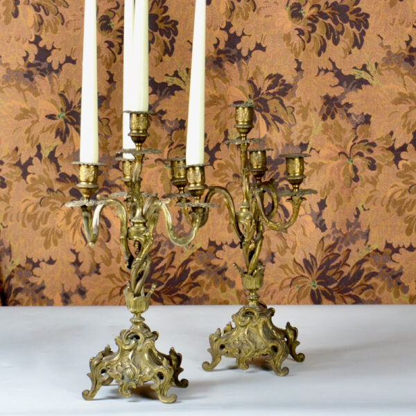 PAIR Antique French Bronze candelabra 5 branch candle stick candle holder Napoleon III.jpeg