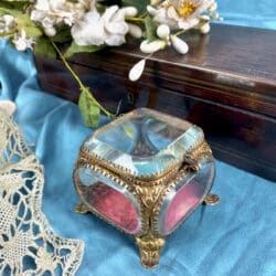 Antique bevelled glass jewel box