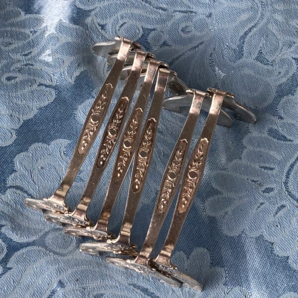 6 gallia-christofle-knife-rests-1900s, set of antique cutlery rests 3