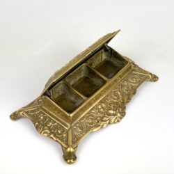 Antique bronze stamp holder, 19th century French trinket box, objet de vertu