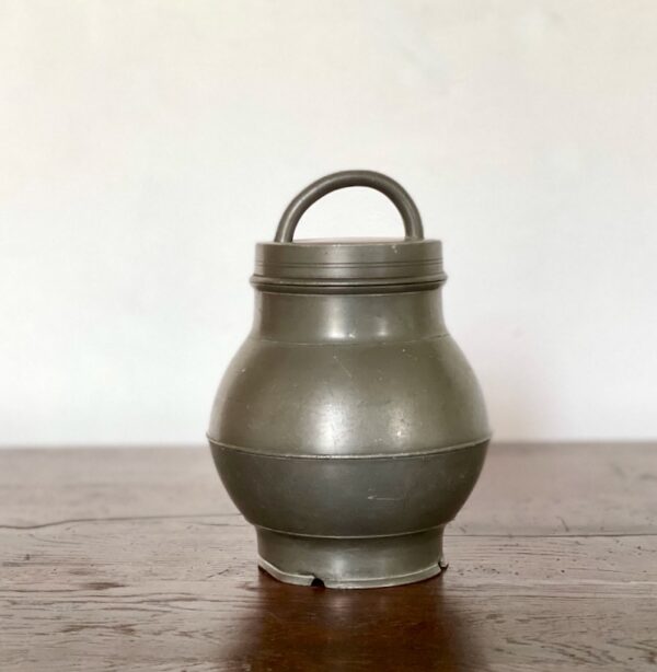 Antique pewter broth pot, 19thc bouillon soup pot, sustanteur pot , French country decor