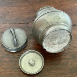 Antique pewter broth pot, 19thc bouillon soup pot, sustanteur pot , French country decor
