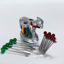 Art Deco cocktail stick set in alumium and bakelite,donkey and paniers