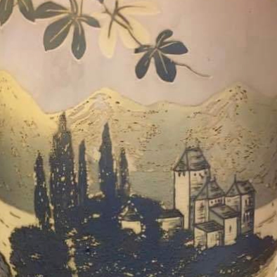 French art nouveau glass h