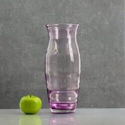 Whitefriars ribbed optic vase c1930, English art glass, Whitefriars Wealdstone range, art deco glass