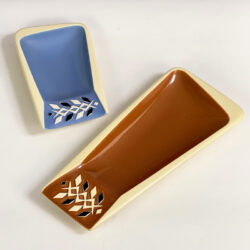 Verceram modernist ceramic set of 2 dishes, 1960s pottery, French vintage pottery, mid century modern