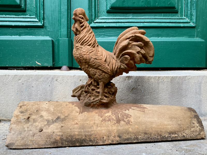 terracotta roof finial cockerel