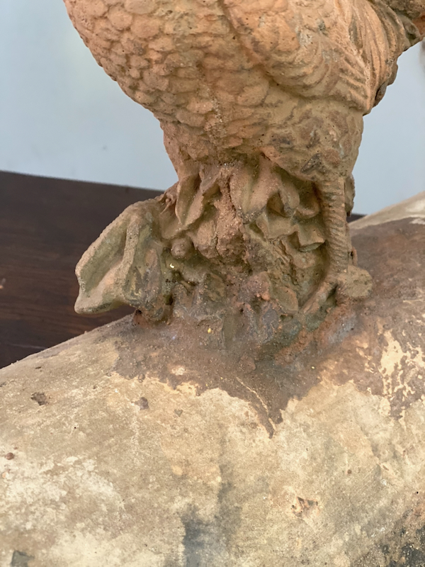 Large French terracotta rooster roof tile - Image 4