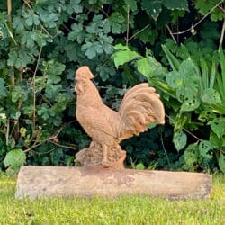 Large terracotta rooster roof tile,vintage french cockerel roof finial, decorative ridge tile