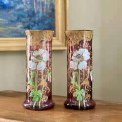 Legras french art nouveau vase pair 1900s