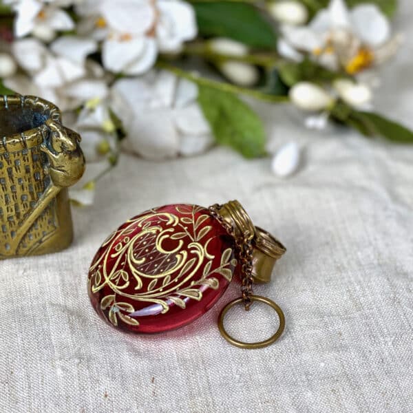 Antique cranberry glass perfume bottle c1890