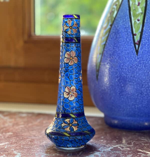Leune Art Deco vase by LEUNE in enamelled glass vase Daum