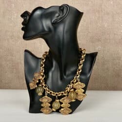 Vintage Franck Herval pendant necklace, Made in France 1980s costume jewellery