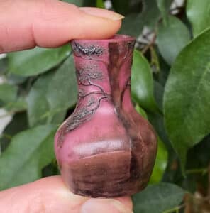 antique miniature cameo glass vase, art nouveau enamelled glass vase