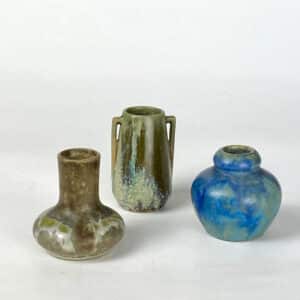 french art deco stoneware vases, miniature vases