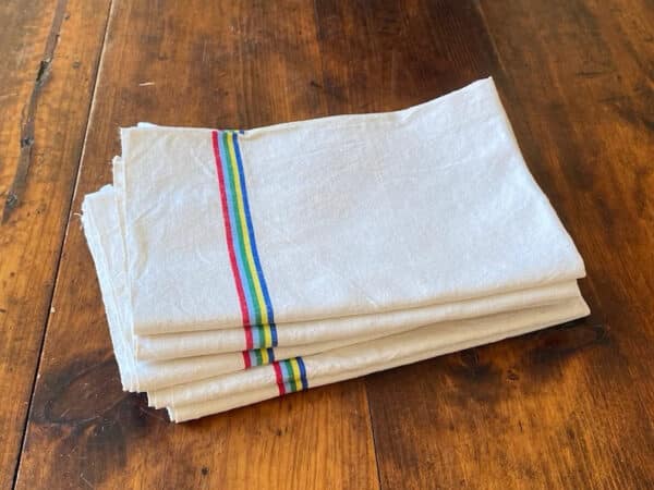Antique French tea towel UNUSED, Basque linen dish cloth, Large Kitchen linen tea-towel (5)
