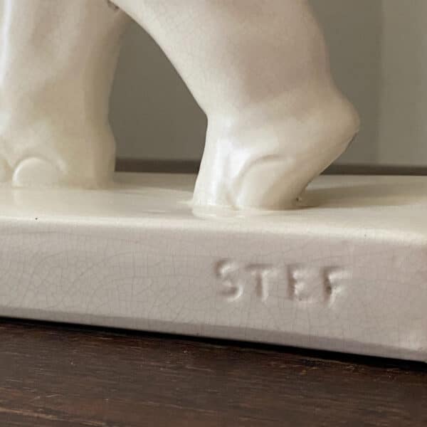 Art Deco craquelé figure of elephant with mahout by STEF (5)