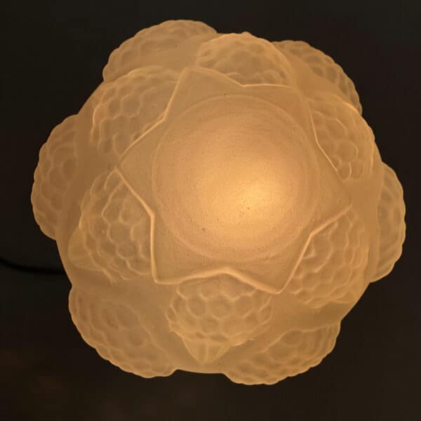 Art Deco ceiling light wrought iron frosted glass c1930 (5) French vintage globe chandelier